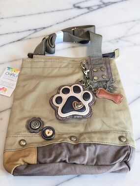 Chala Canvas Patch Paw Print Crossbody Bag NWT